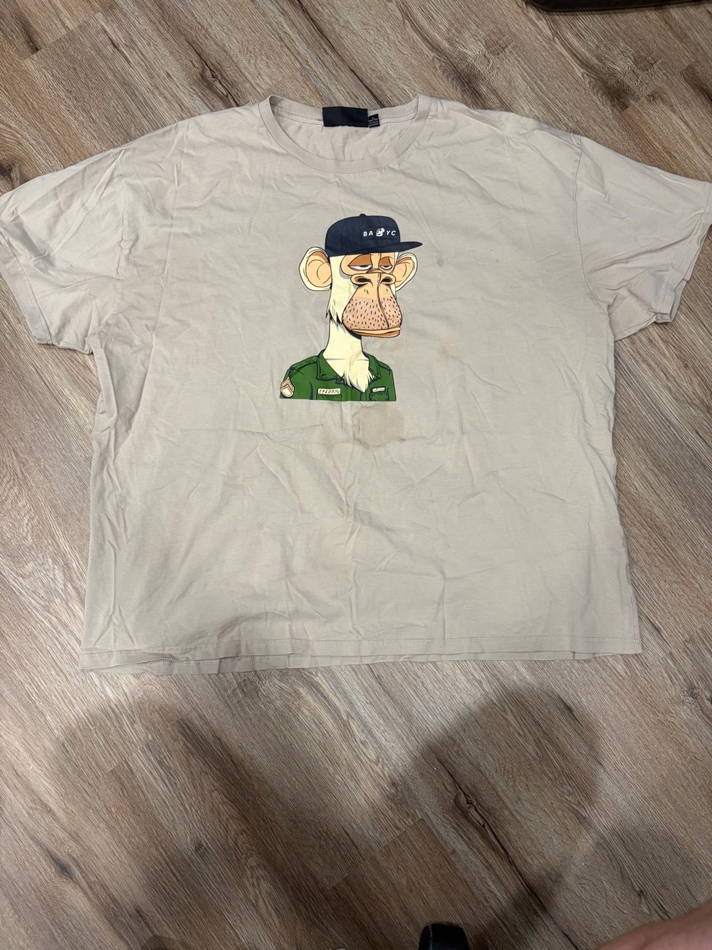 No Boundaries Bored Ape Yacht Club Shirt Mens X-Large Beige Oversized Skater